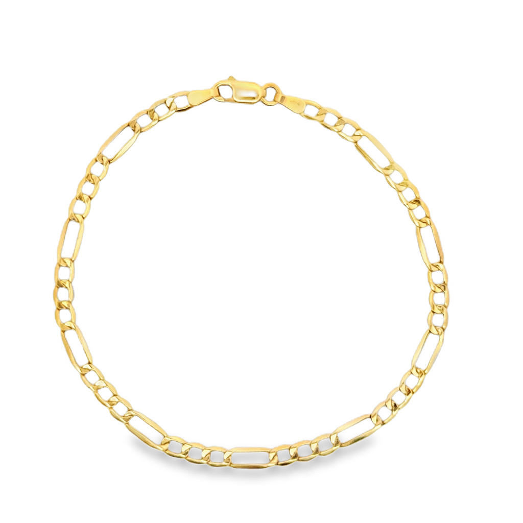 Classic Yellow Gold Figaro Link Chain Bracelet