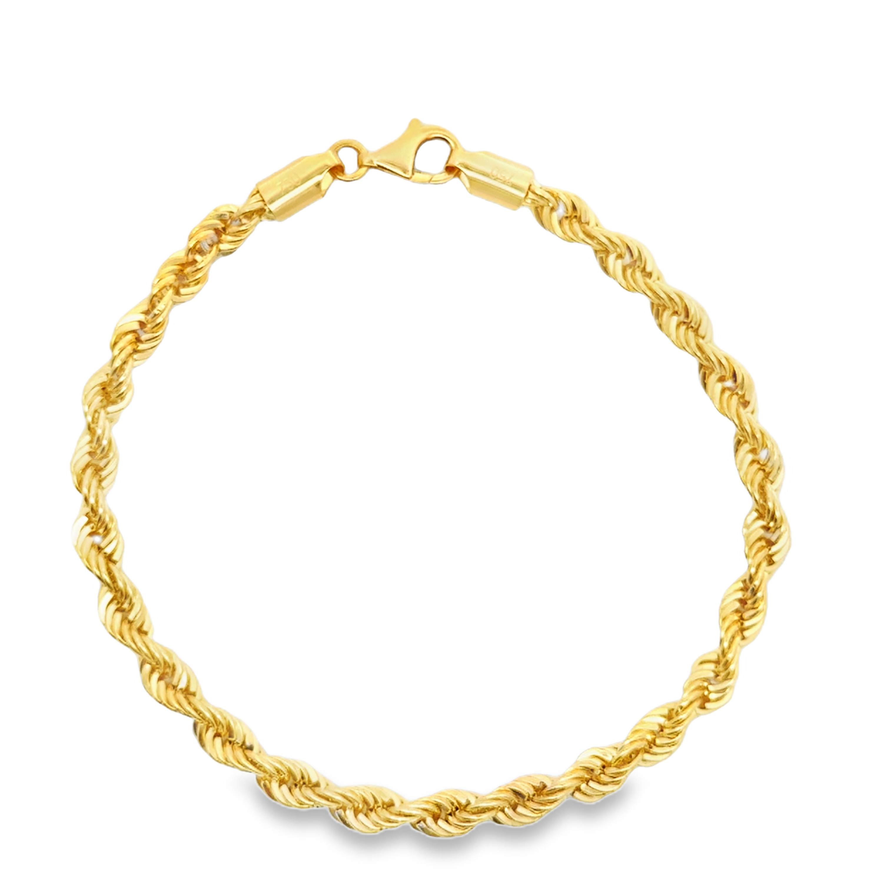 Classic Rope Chain Bracelet in Yellow Gold