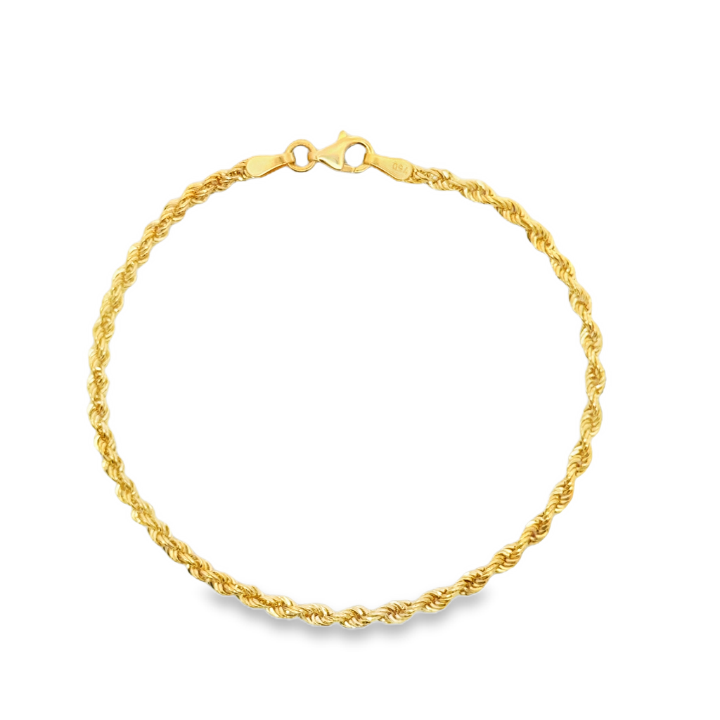 Yellow Gold Rope Chain Bracelet