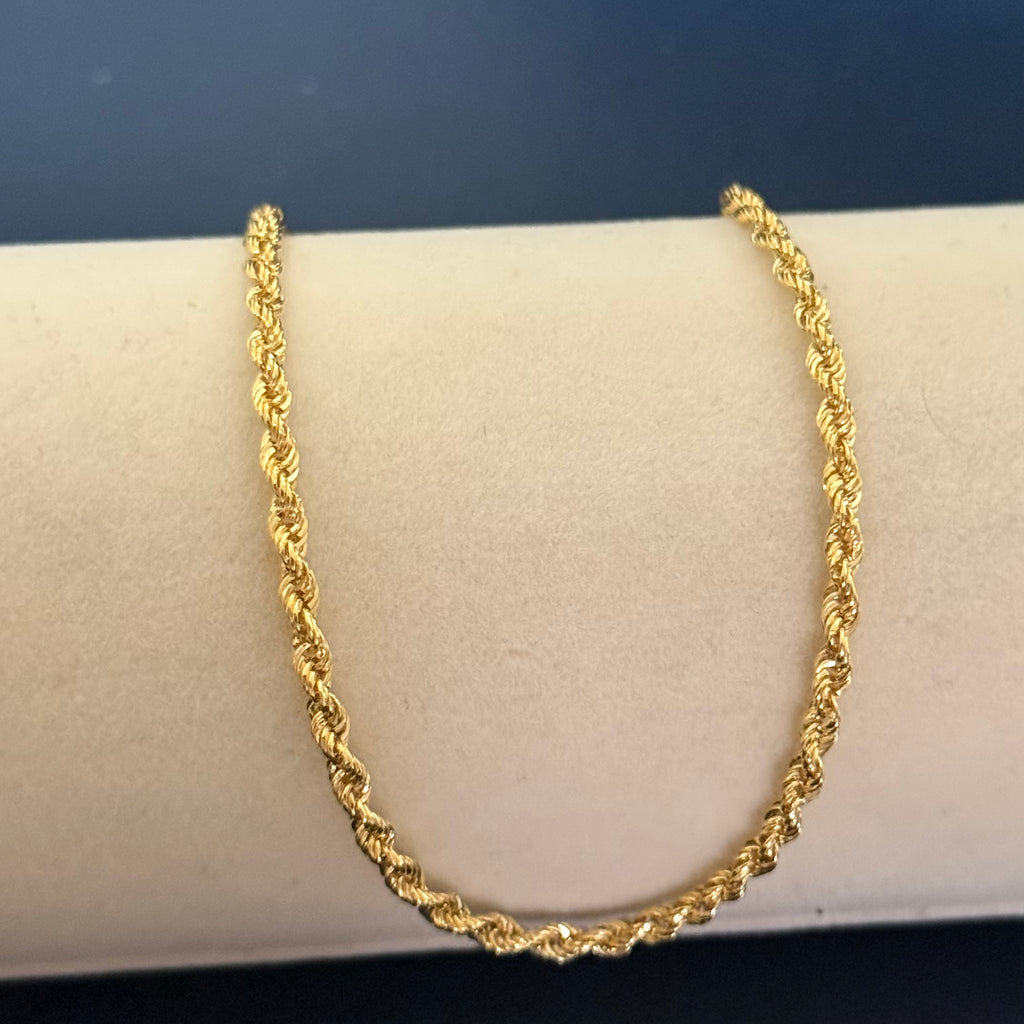 Yellow Gold Rope Chain Bracelet