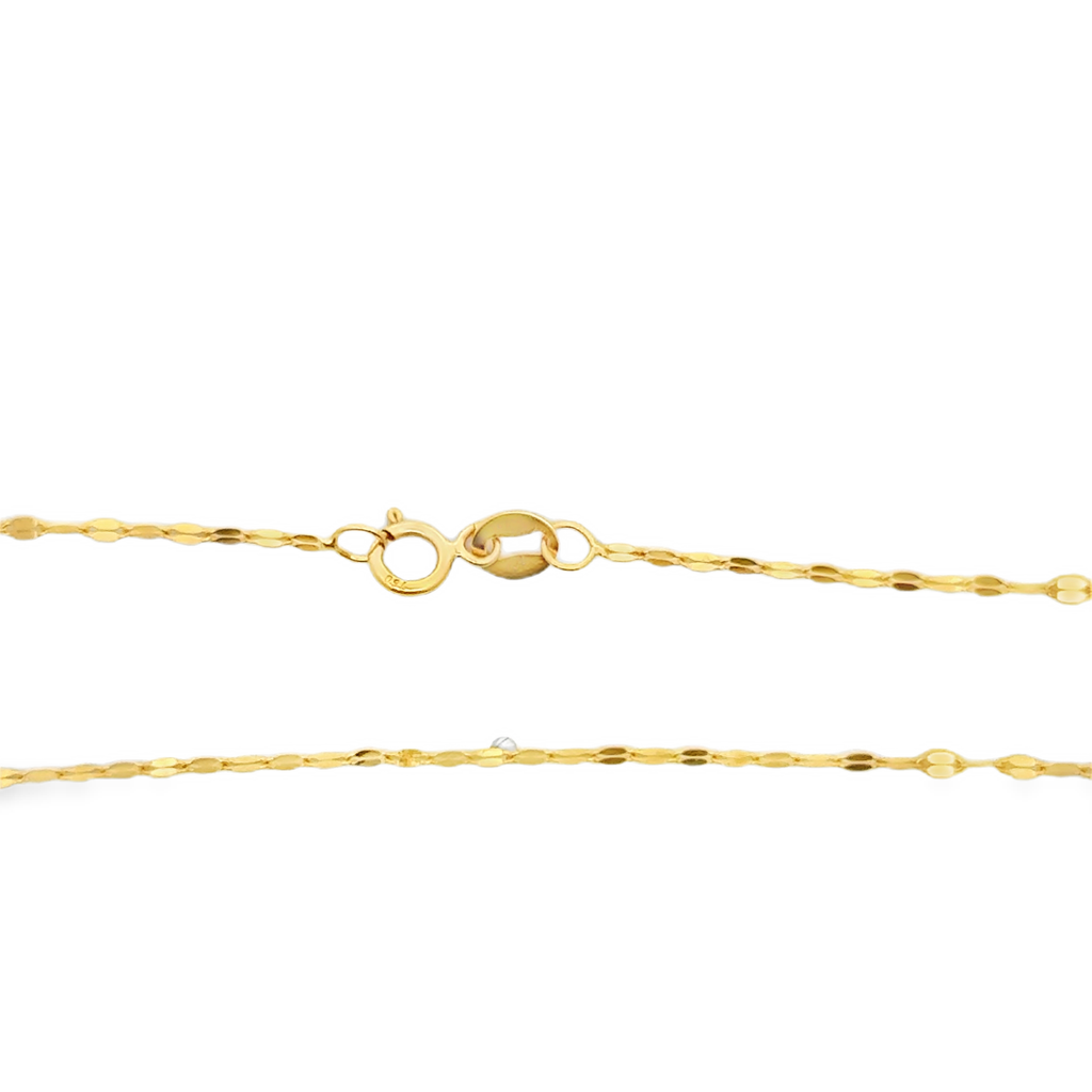 Zircon Heart Key Charm Necklace in Yellow Gold