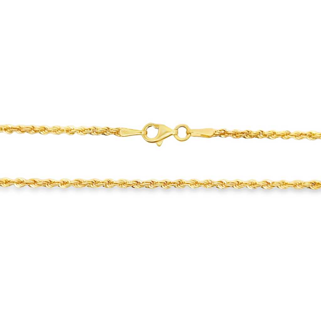 Classic Yellow Gold Rope Chain Necklace