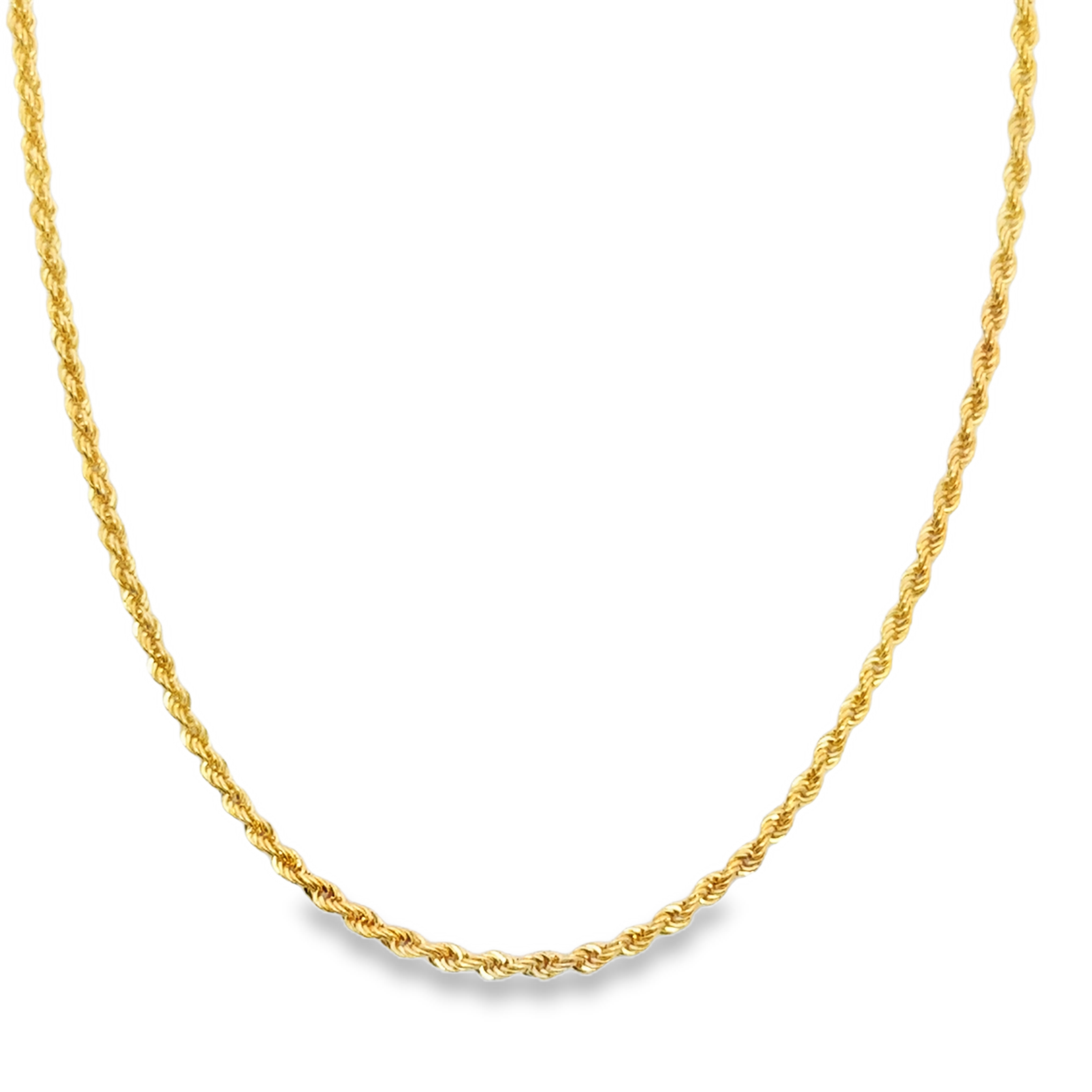 Classic Yellow Gold Rope Chain Necklace