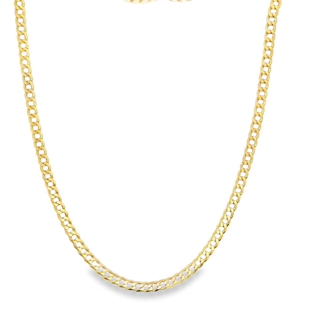 Classic Yellow Gold Cuban Chain Necklace