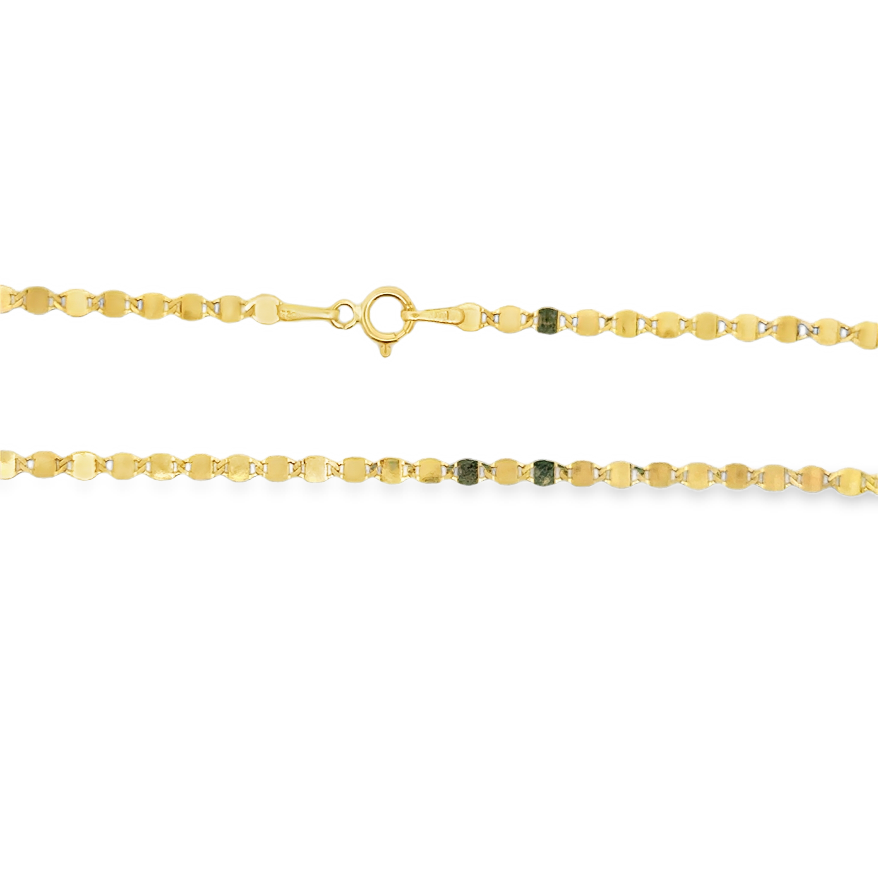 Yellow Gold Flat Link Chain Necklace