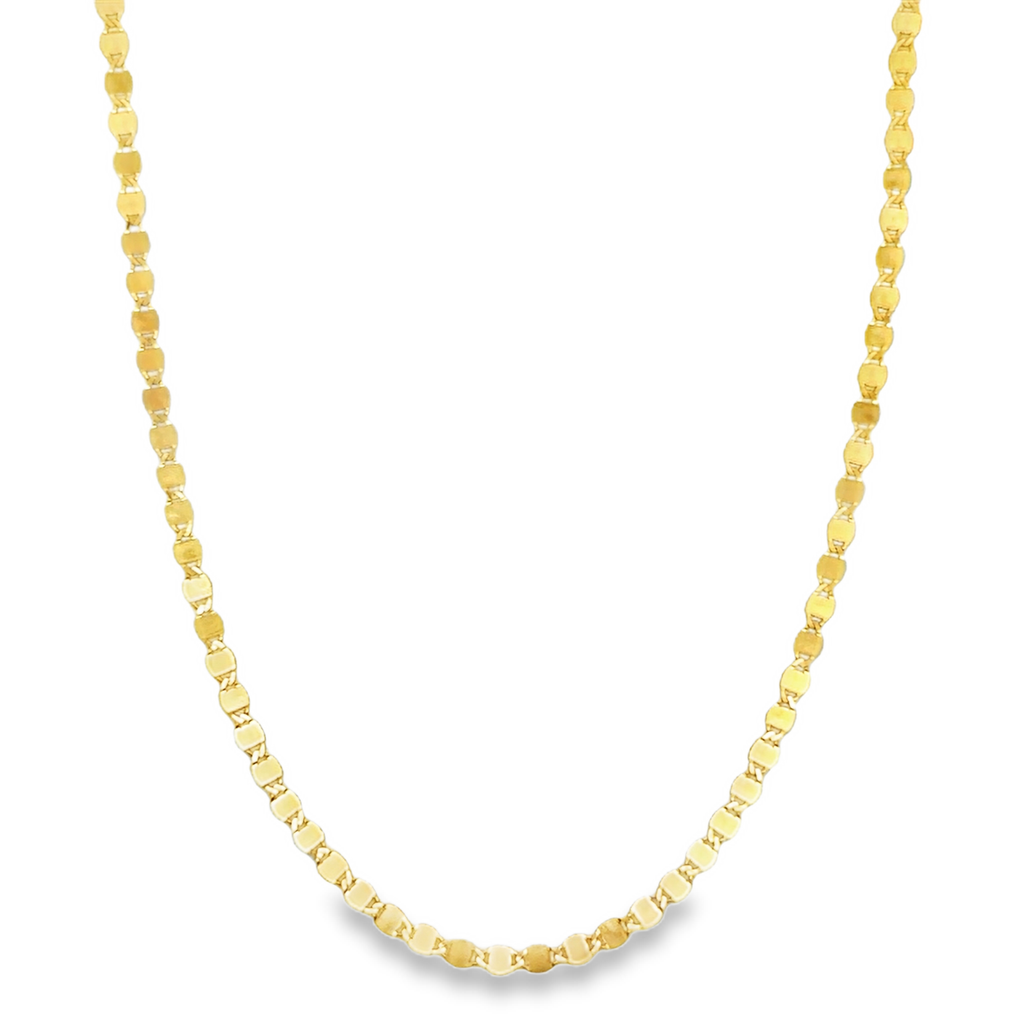 Yellow Gold Flat Link Chain Necklace