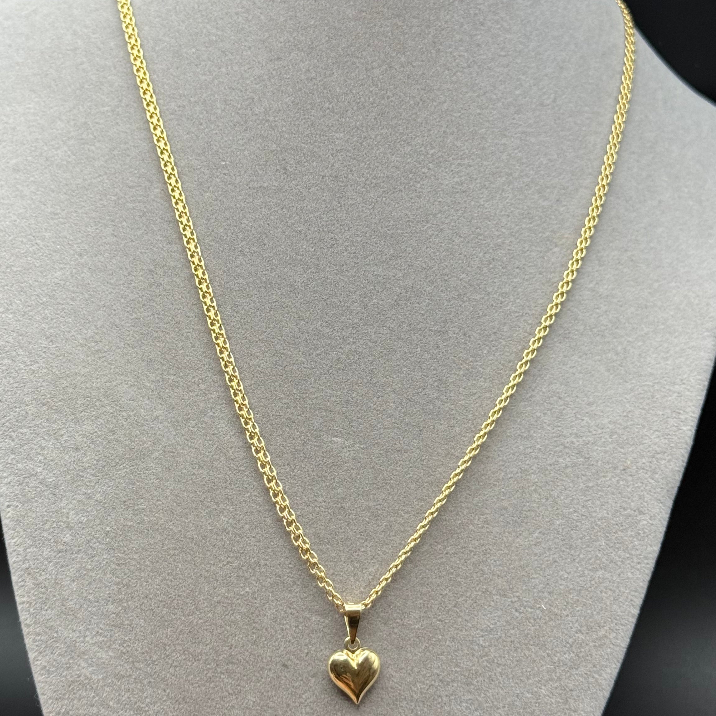 Polished Heart Pendant on Yellow Gold Chain