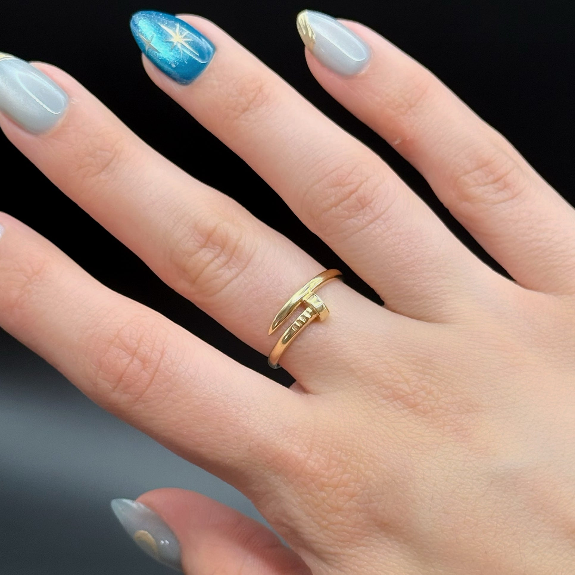 Modern Yellow Gold Bent Nail Wrap Ring
