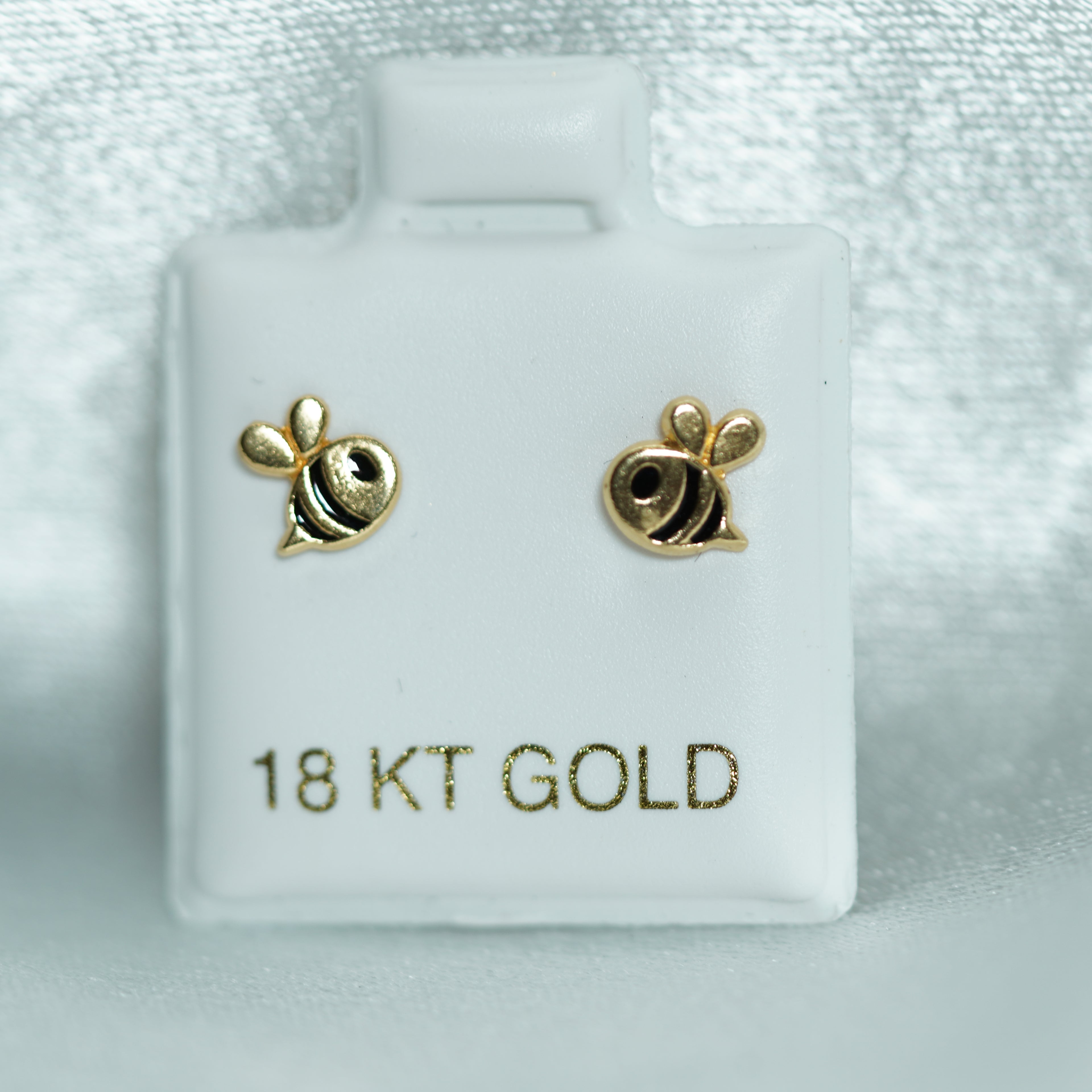 Yellow Gold Bumblebee Stud Earrings
