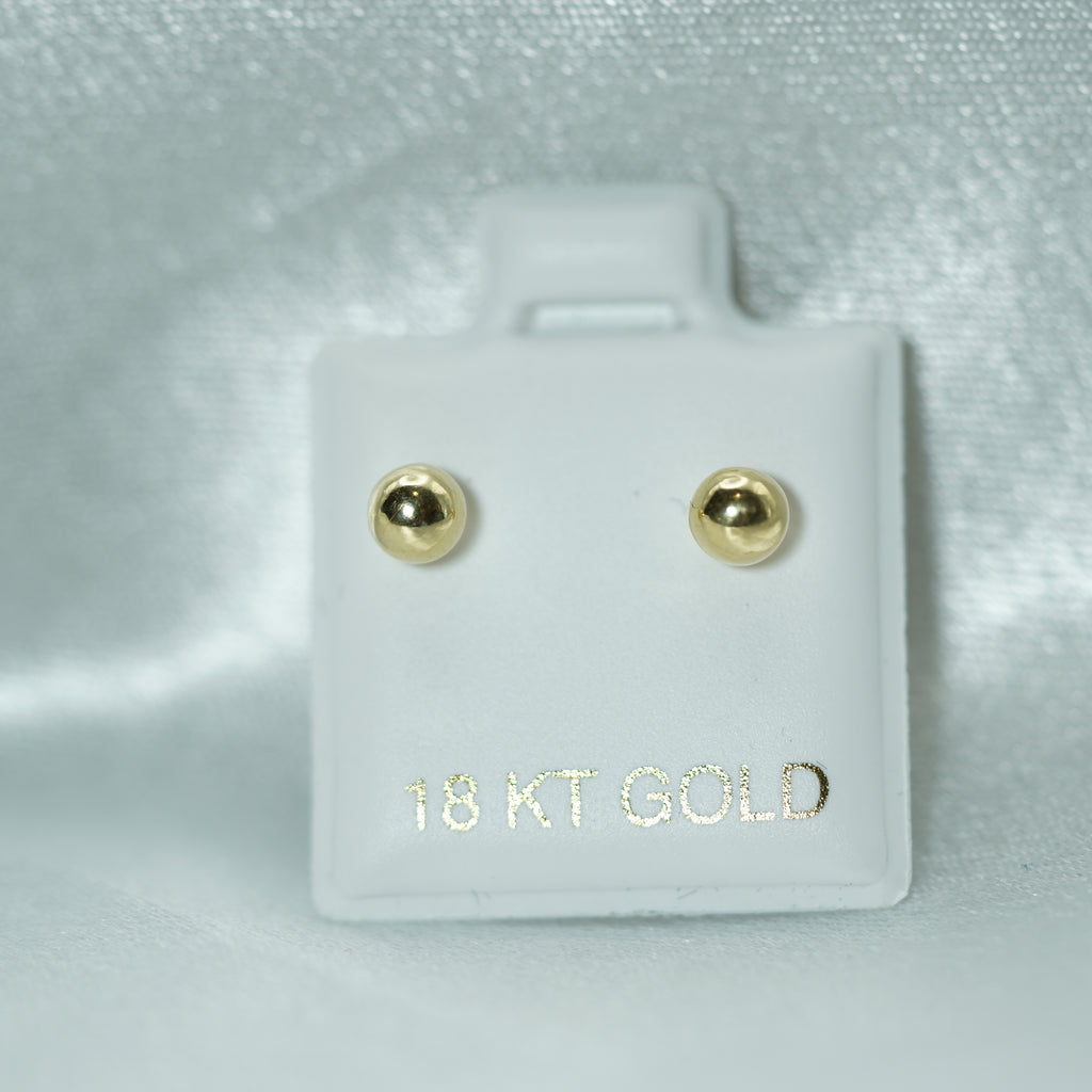 Yellow Gold Stud Earrings with Textured Backs