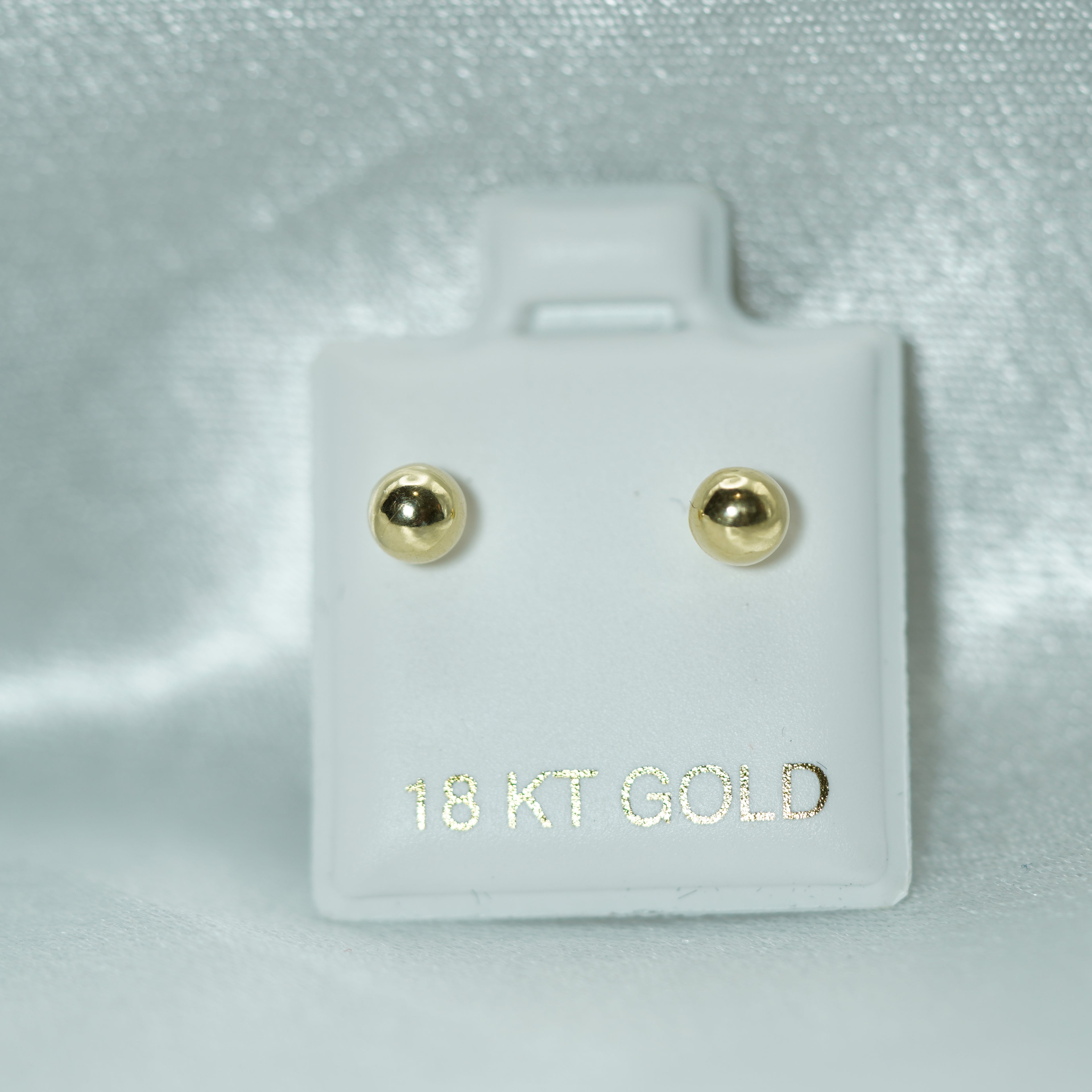 Yellow Gold Stud Earrings with Textured Backs