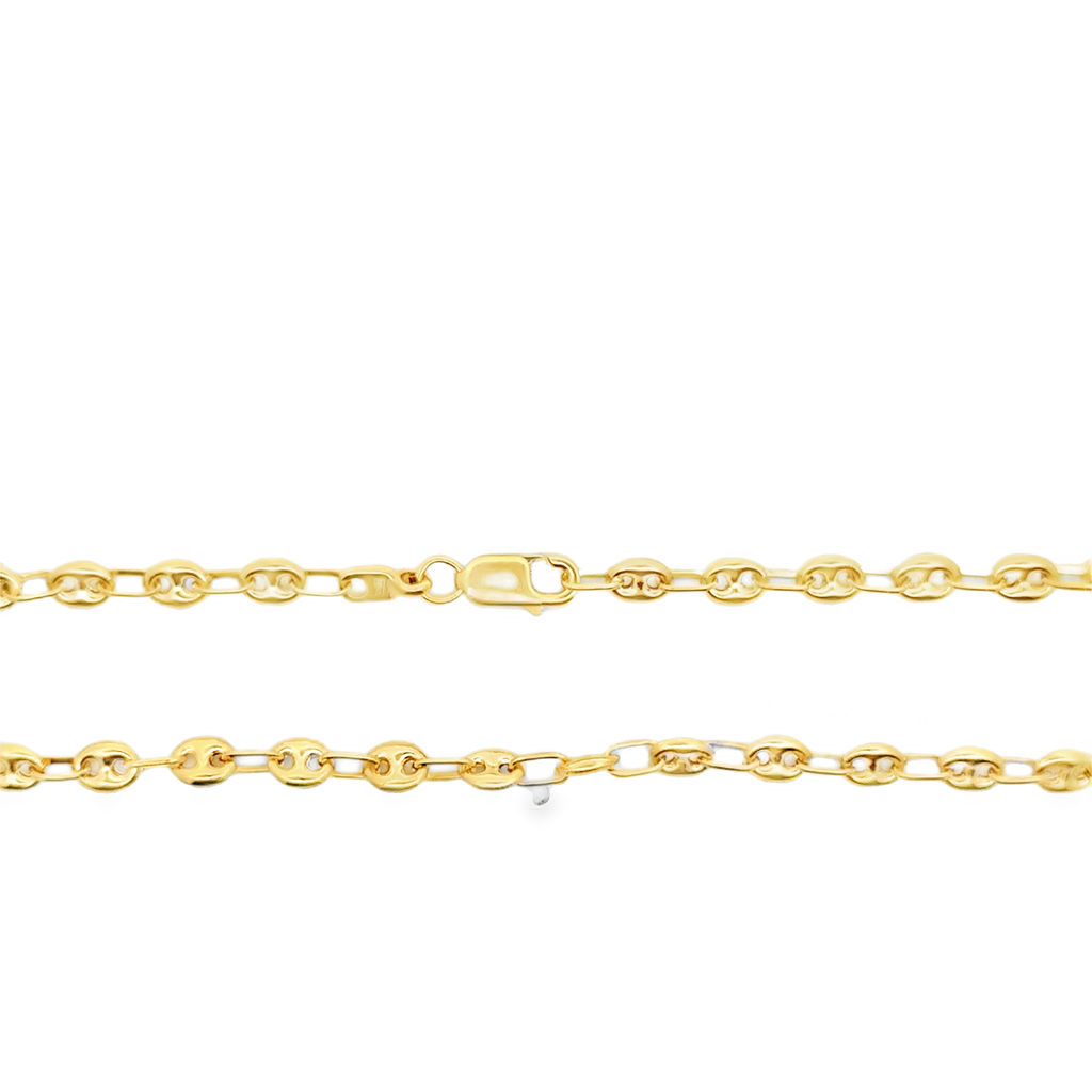 Classic Yellow Gold Anchor Link Chain Necklace