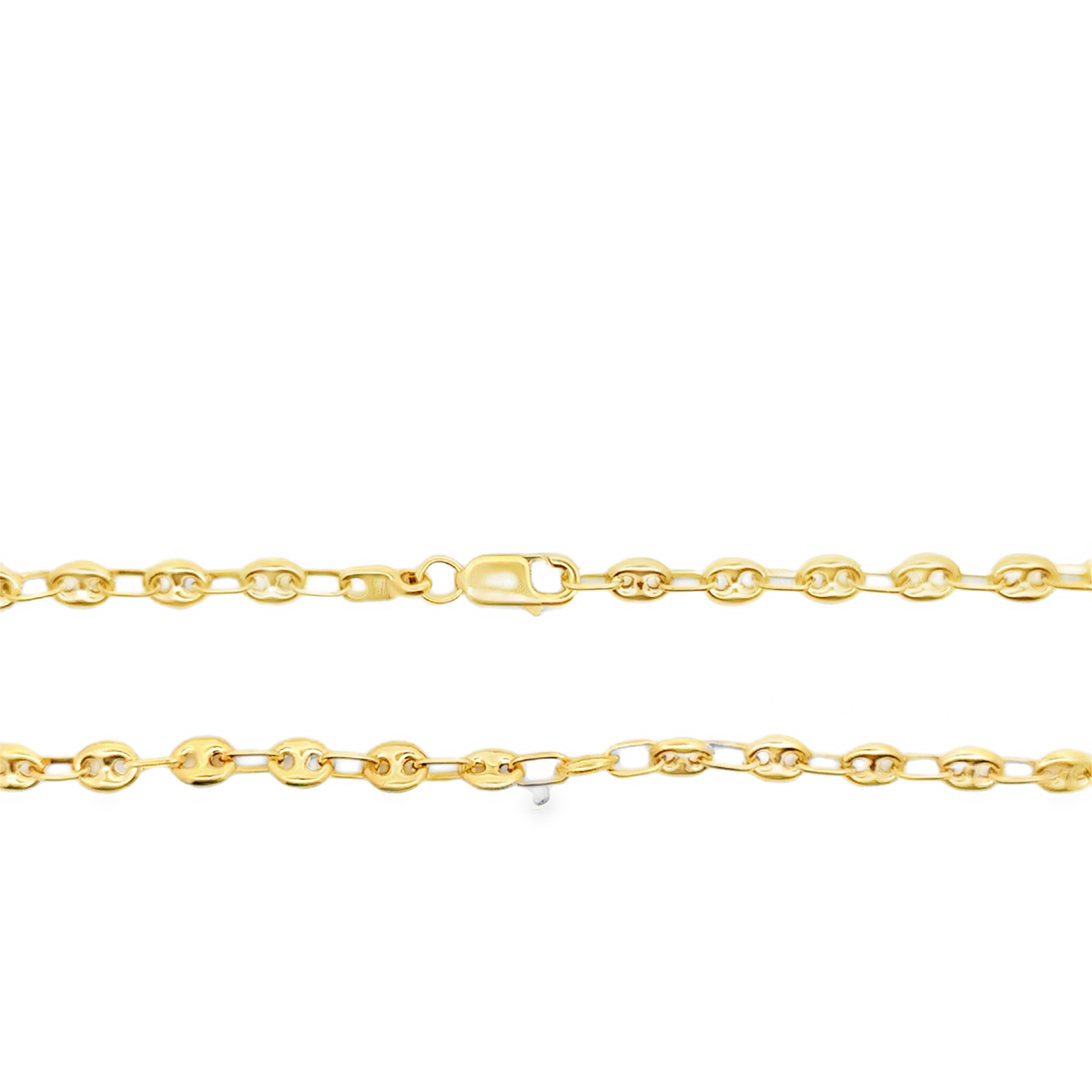 Classic Yellow Gold Anchor Link Chain Necklace