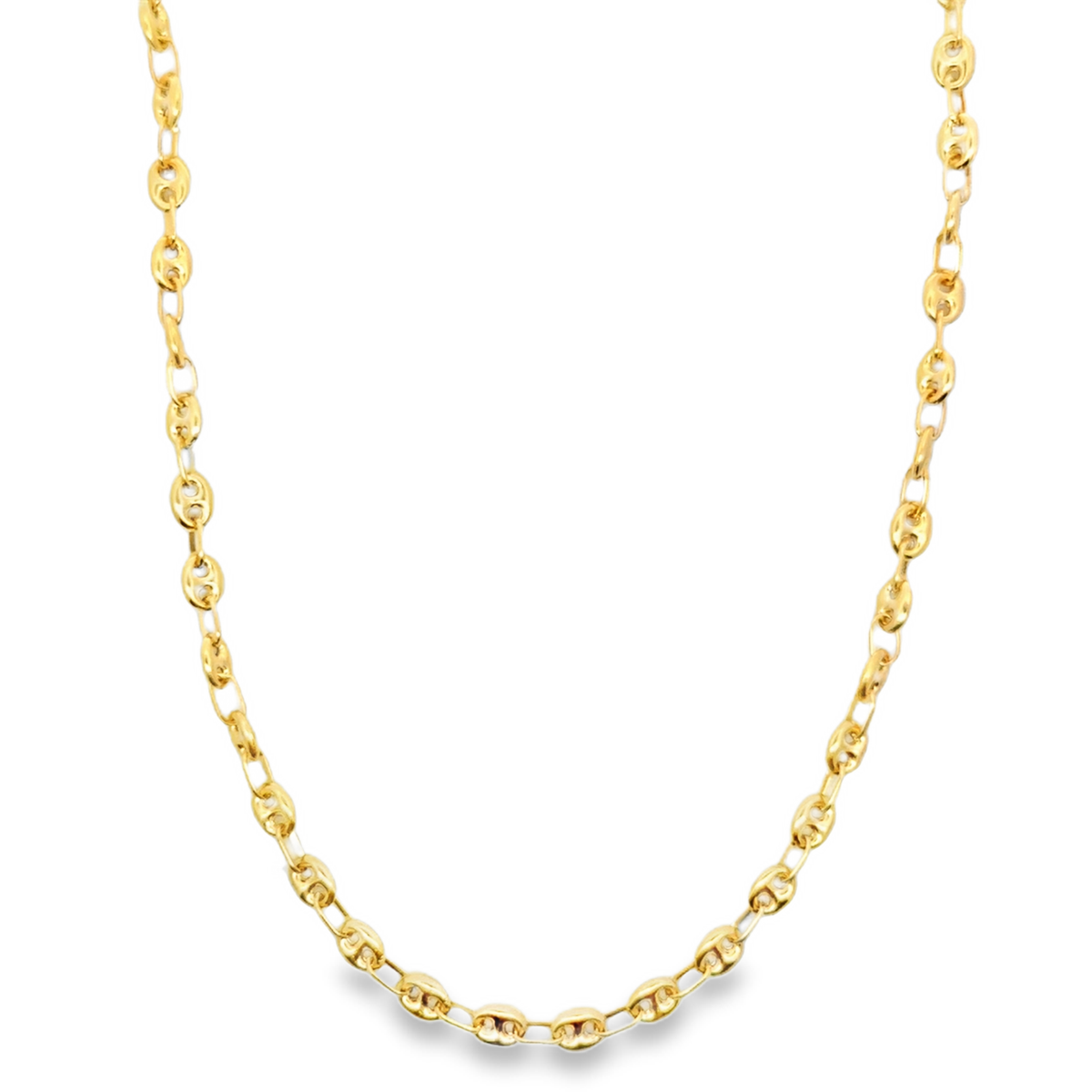 Classic Yellow Gold Anchor Link Chain Necklace
