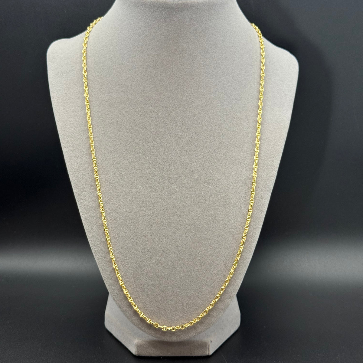 Yellow Gold Mariner Link Chain Necklace