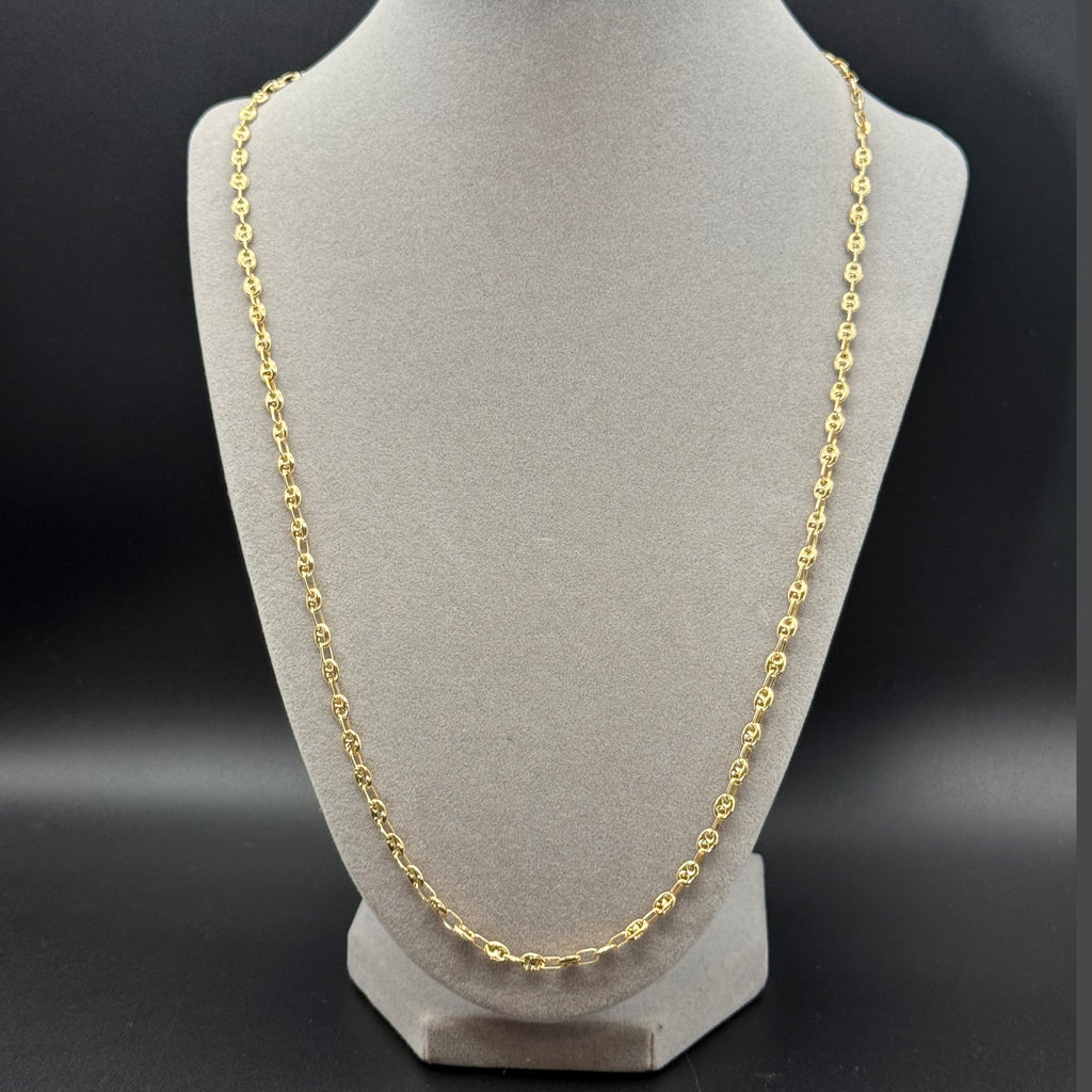 Classic Yellow Gold Anchor Link Chain Necklace