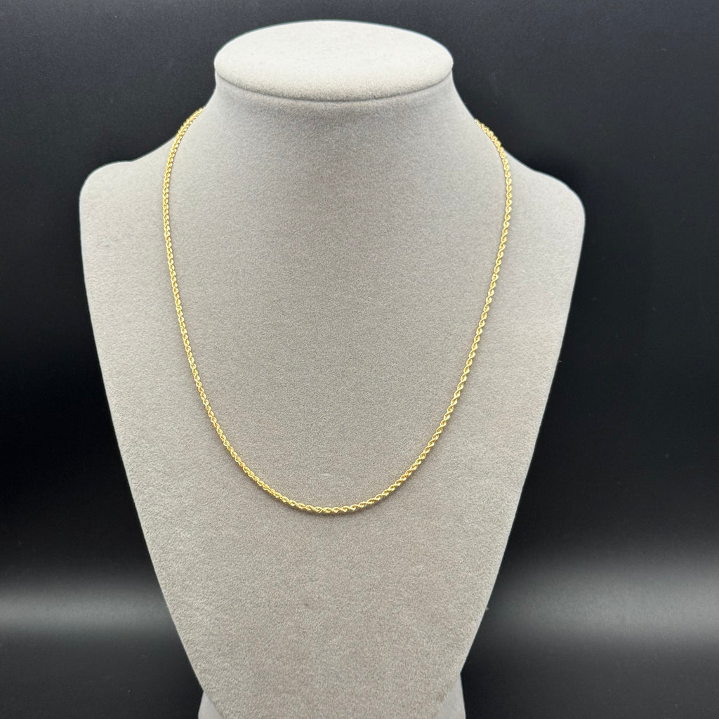 Classic Rope Chain Necklace in Yellow Gold