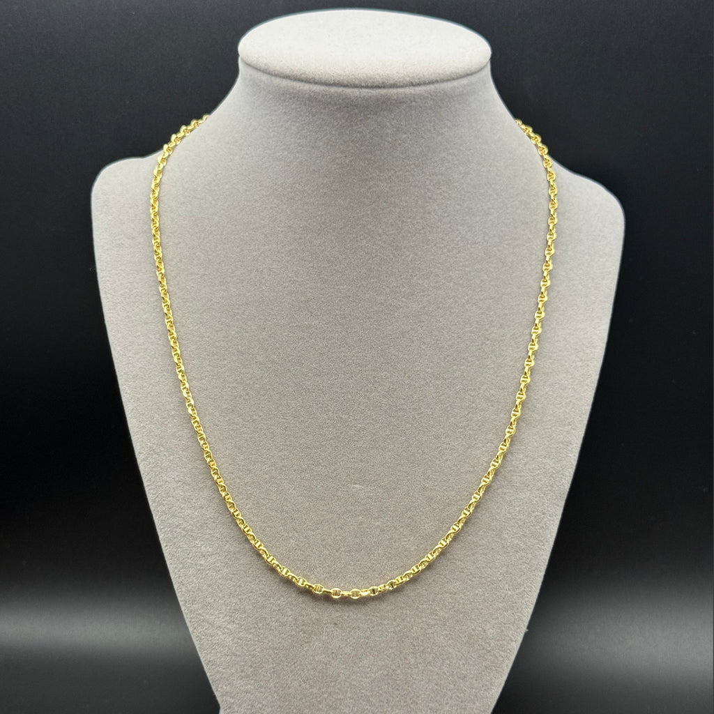 Yellow Gold Mariner Link Chain Necklace