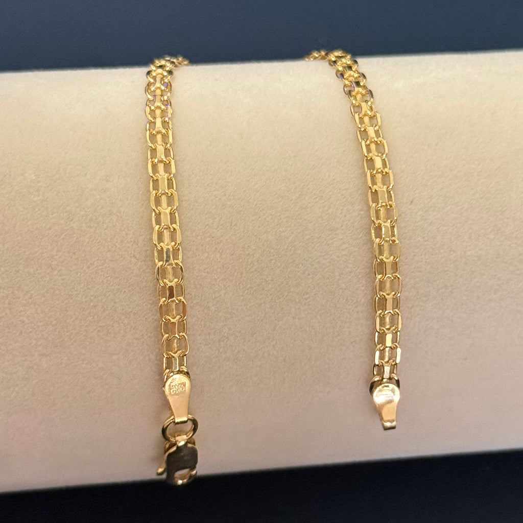 Classic Yellow Gold Woven Chain Bracelet
