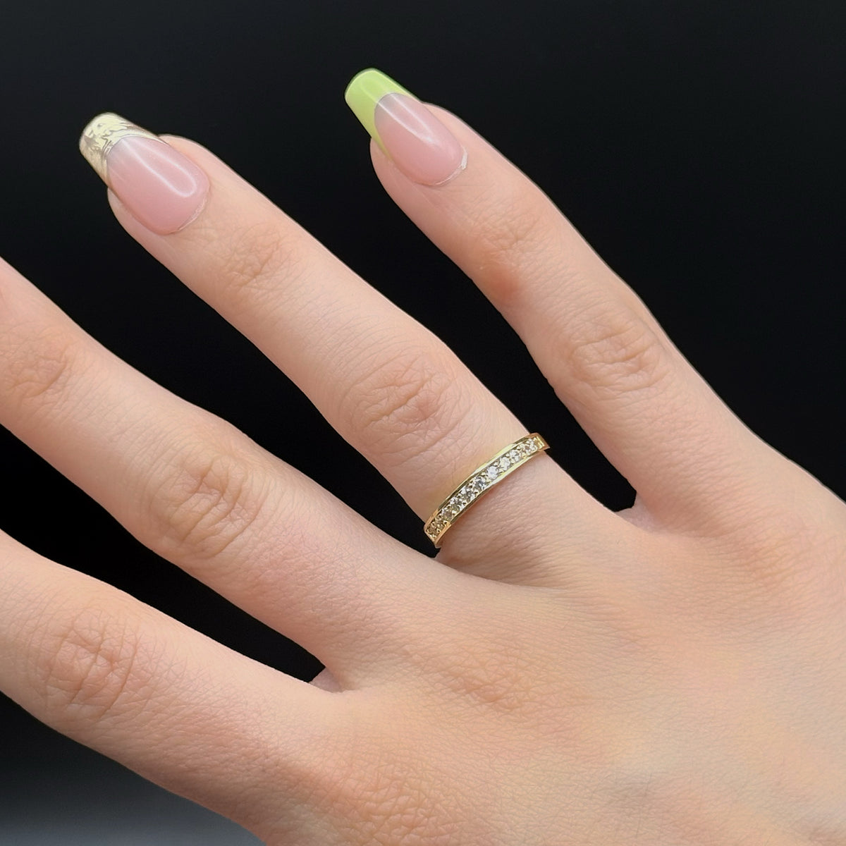 Yellow Gold Zircon Eternity Ring