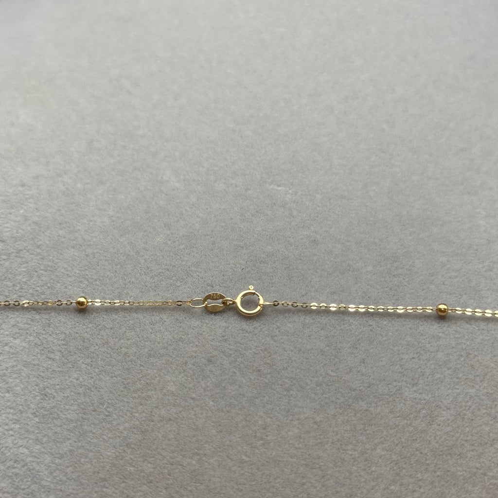 Delicate Yellow Gold Beaded Station Necklace