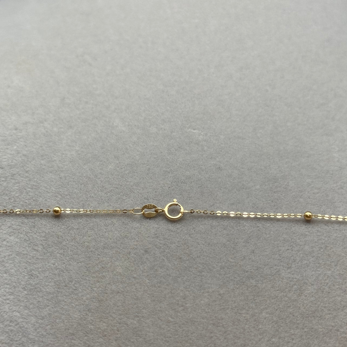 Delicate Yellow Gold Beaded Station Necklace