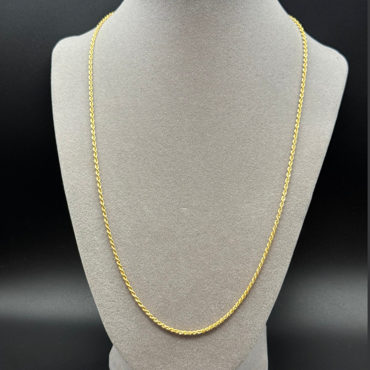 Yellow Gold Rope Chain Necklace