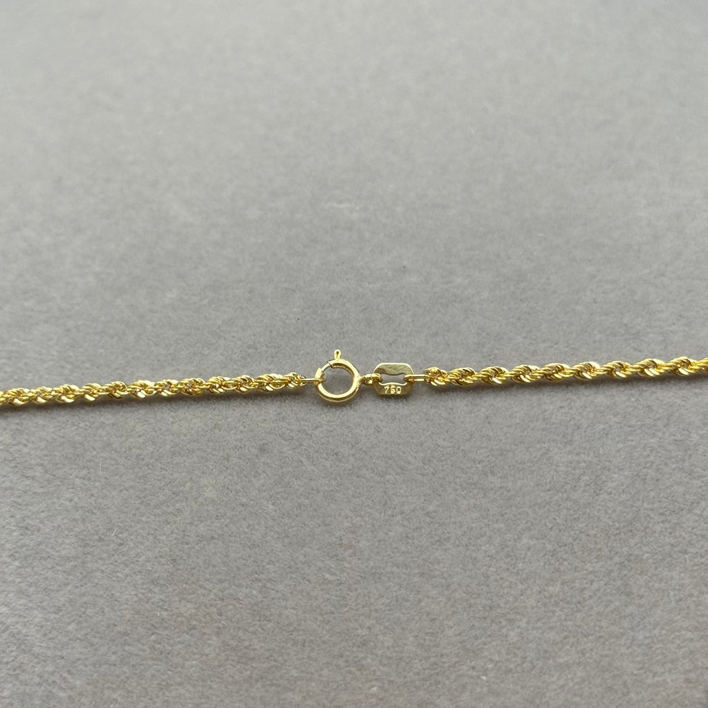 Yellow Gold Rope Chain Necklace