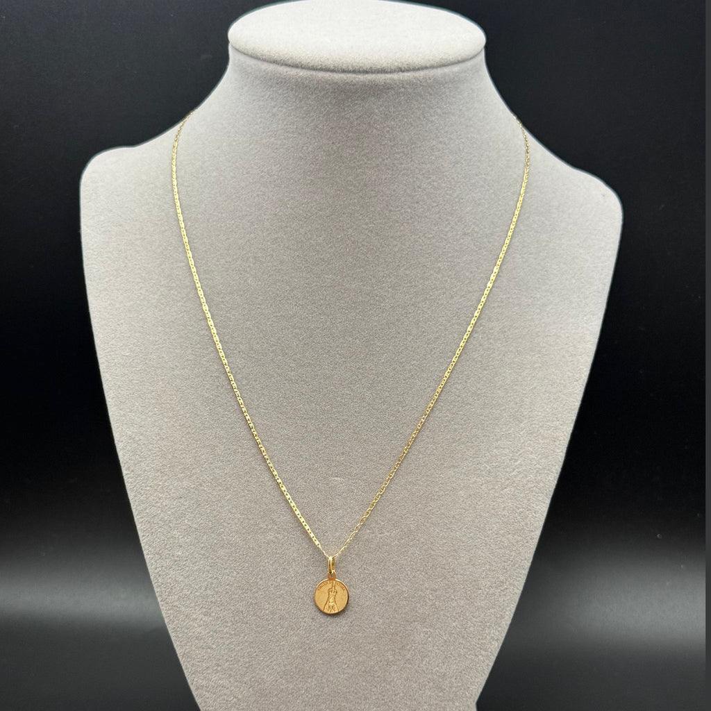 Fine Textured Link Chain Necklace in Yellow Gold
