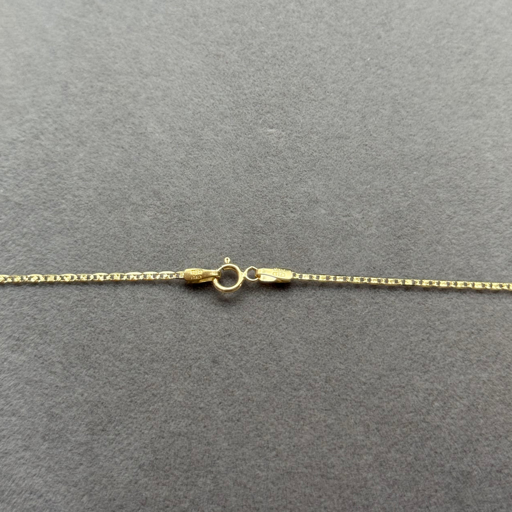 Fine Textured Link Chain Necklace in Yellow Gold