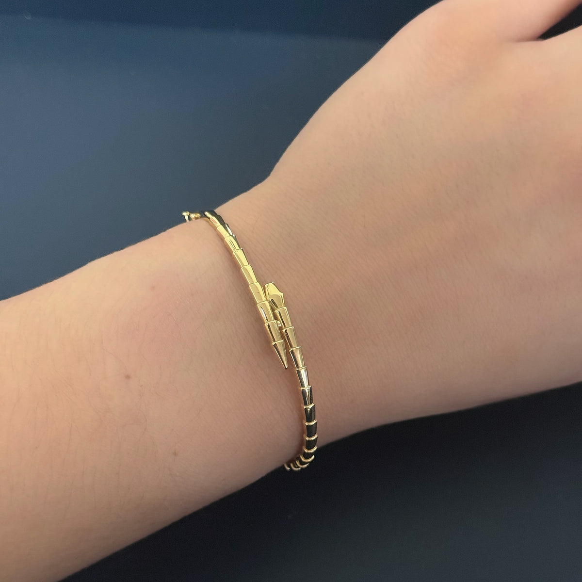 Yellow Gold Serpent Wrap Bangle