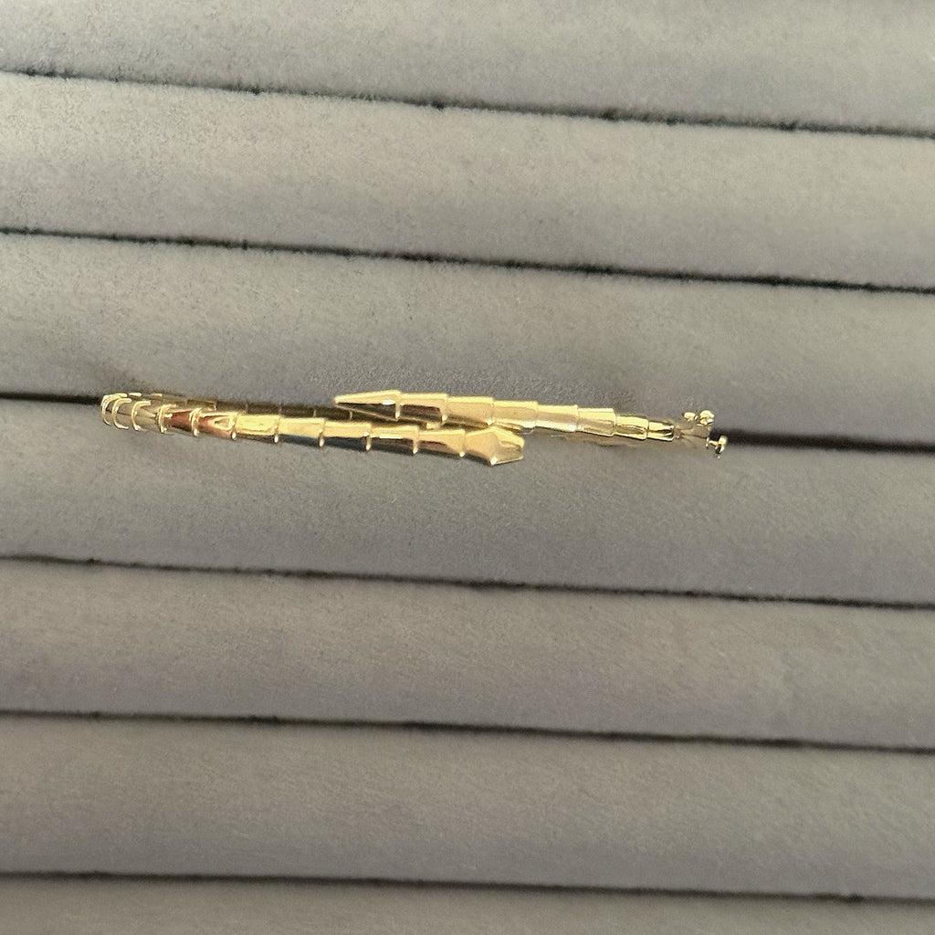 Yellow Gold Serpent Wrap Bangle