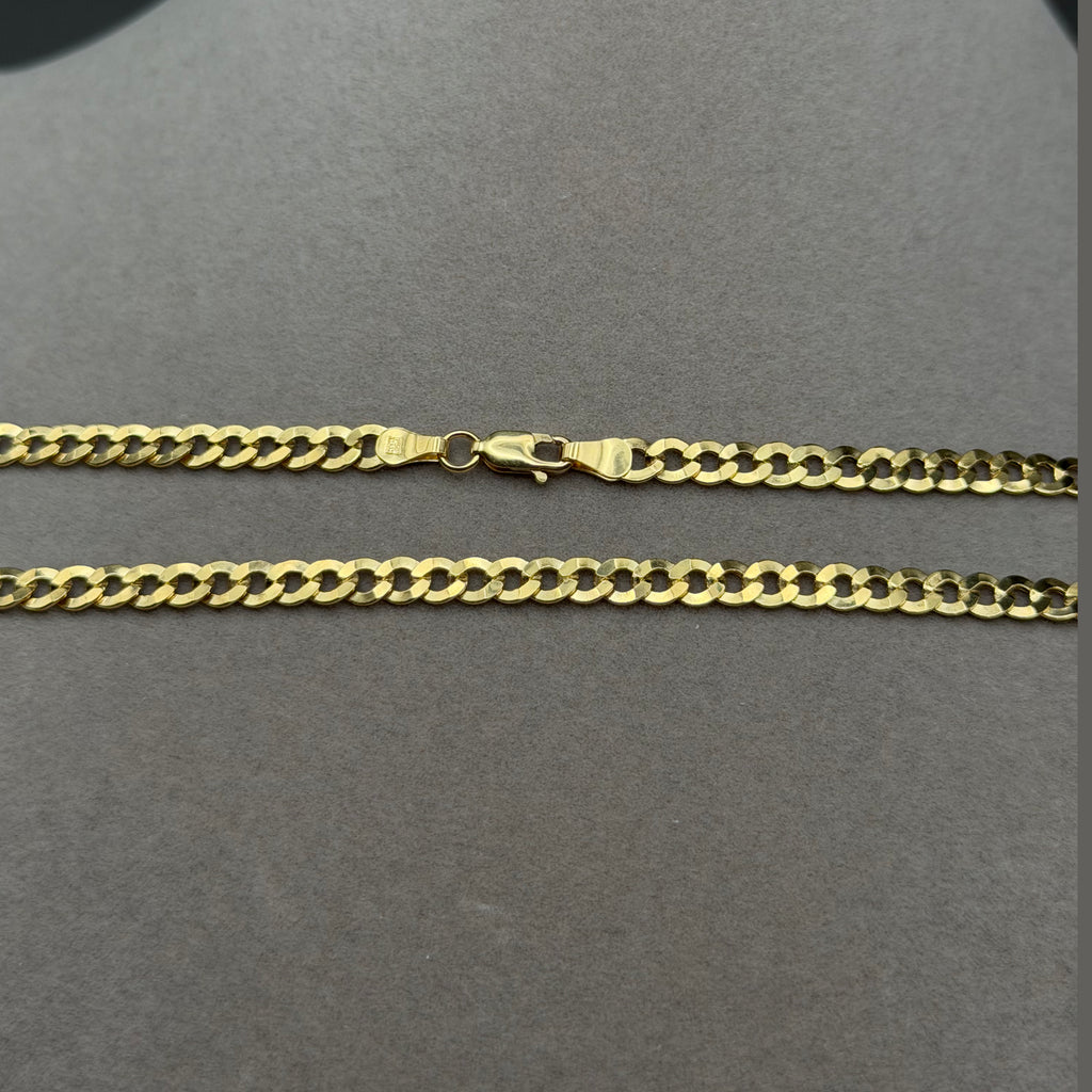 Classic Yellow Gold Cuban Link Chain Necklace