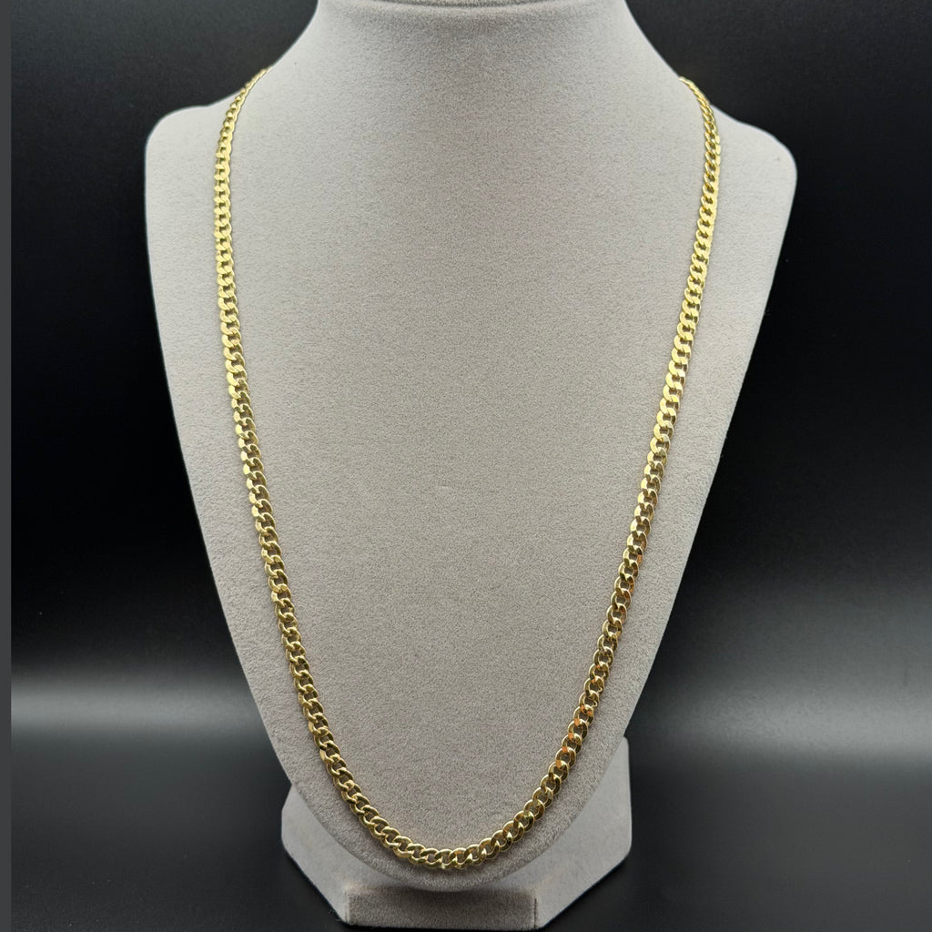 Classic Cuban Chain Necklace in Yellow Gold