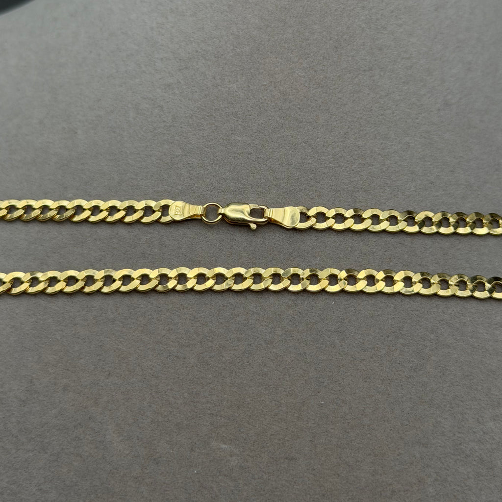 Classic Cuban Chain Necklace in Yellow Gold