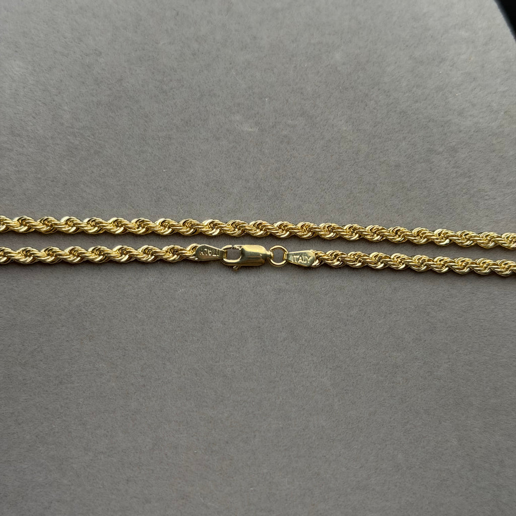 Classic Yellow Gold Rope Chain Necklace