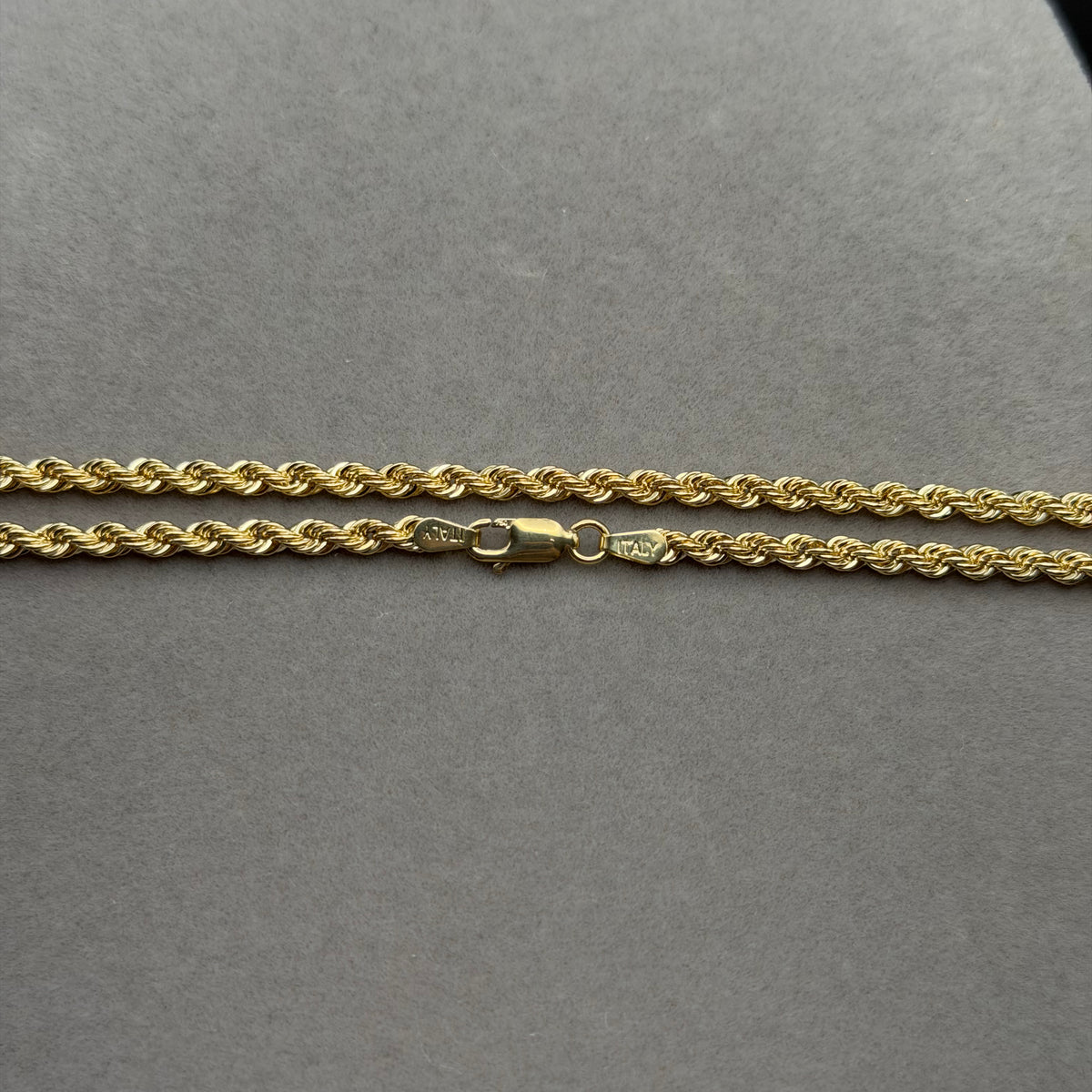 Classic Yellow Gold Rope Chain Necklace