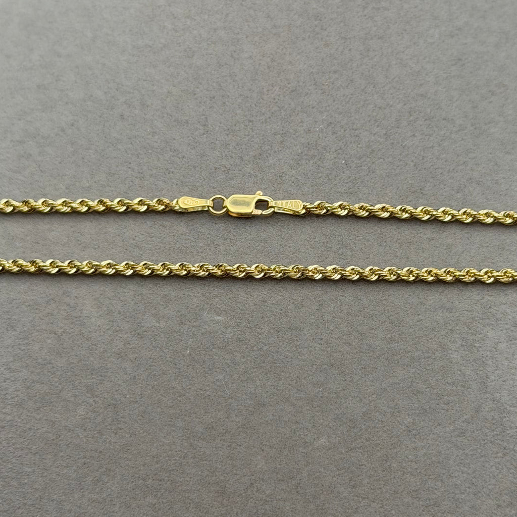 Yellow Gold Rope Chain Necklace