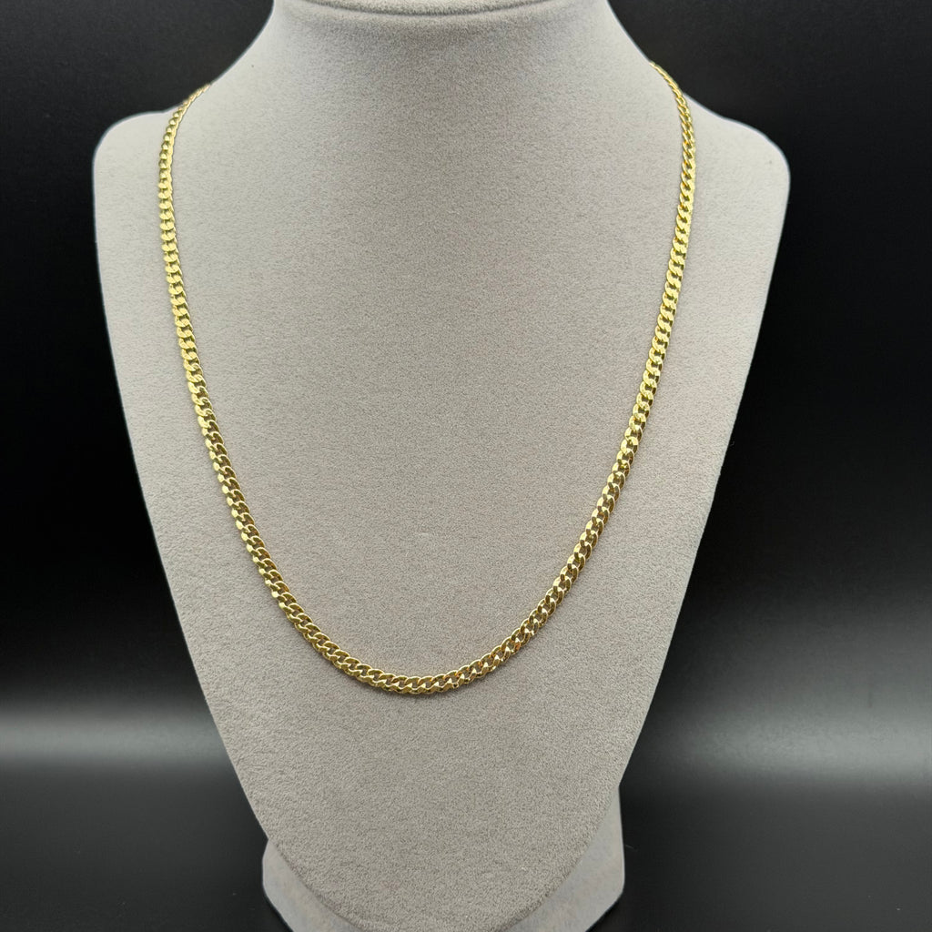 Classic Yellow Gold Cuban Link Chain Necklace