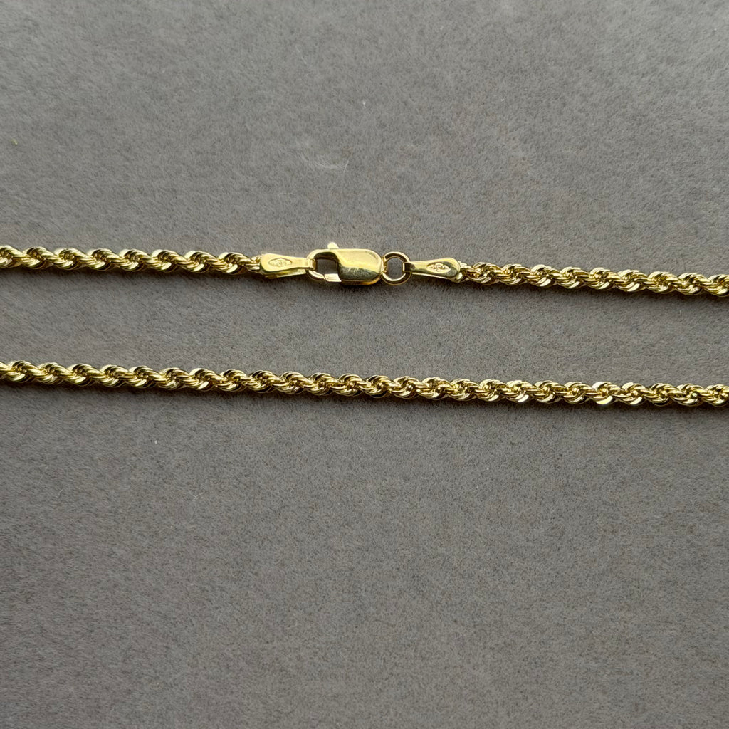 Classic Yellow Gold Rope Chain Necklace