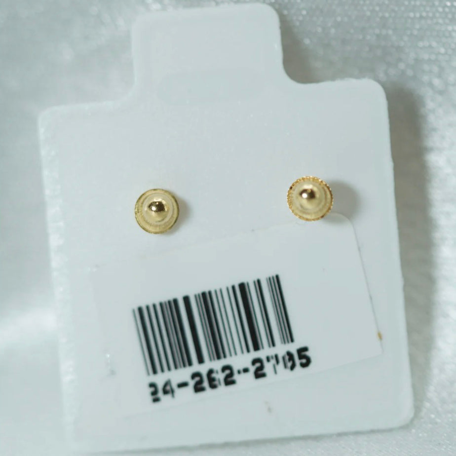 Zircon Stud Earrings in Yellow Gold