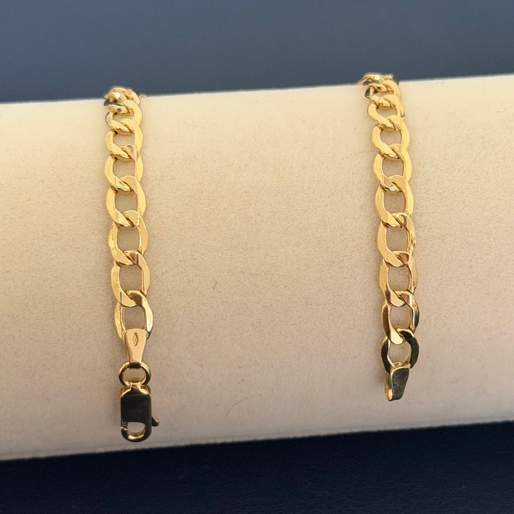 Classic Yellow Gold Curb Link Chain Bracelet