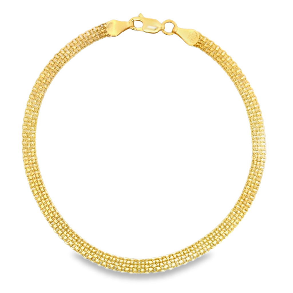 Yellow Gold Woven Chain Bracelet