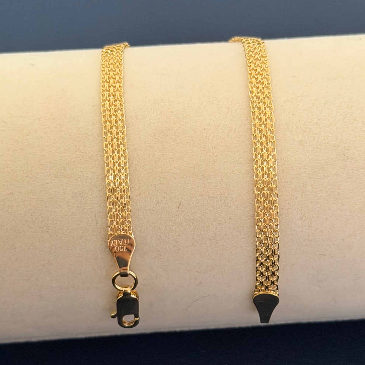 Yellow Gold Woven Chain Bracelet
