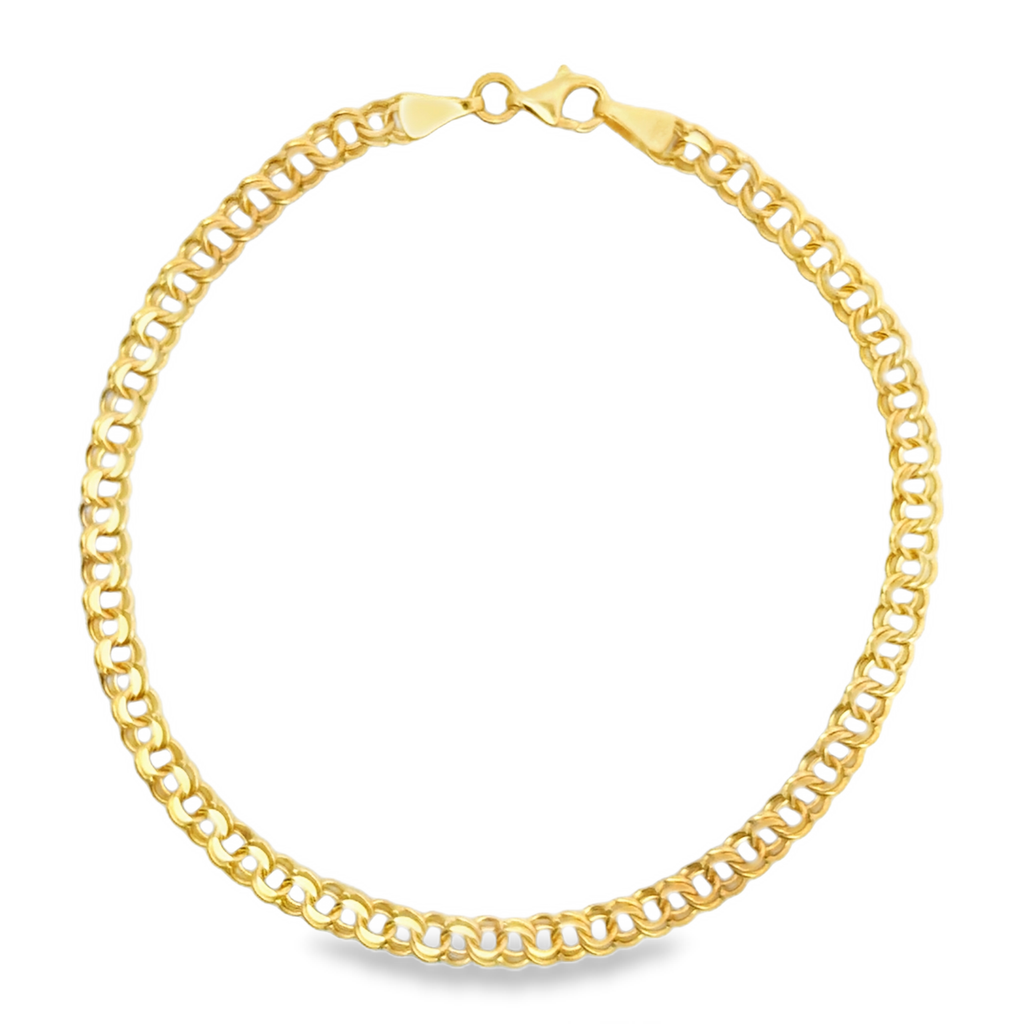 Yellow Gold Double Link Chain Bracelet