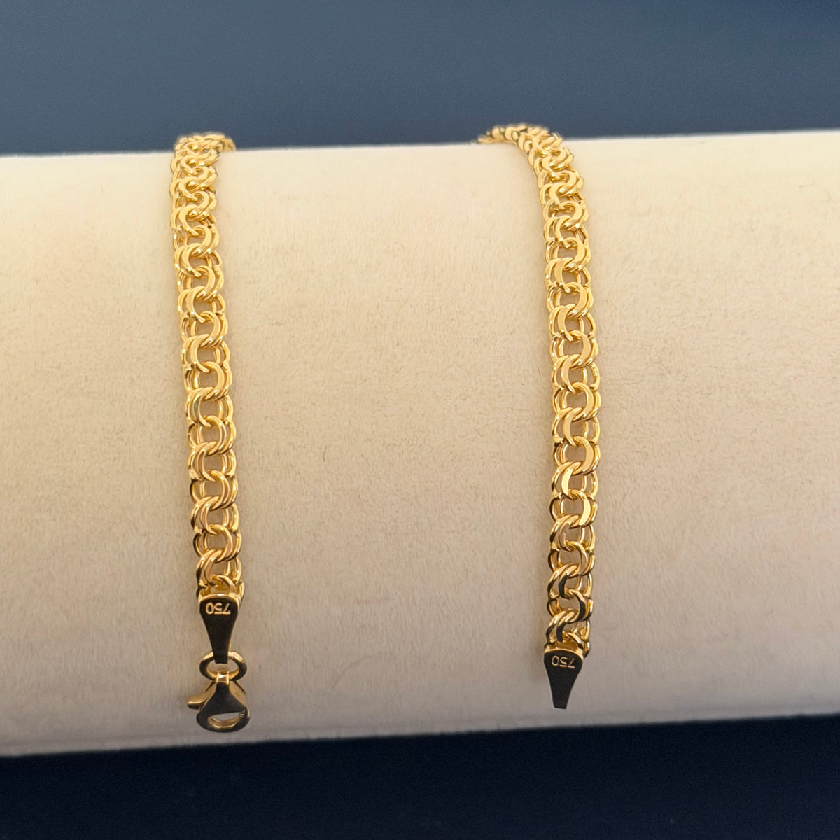 Yellow Gold Double Link Chain Bracelet