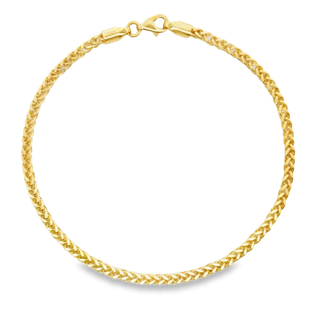 Yellow Gold Wheat Link Chain Bracelet