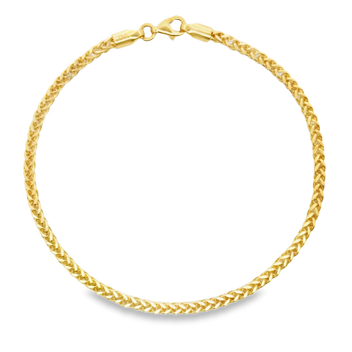 Yellow Gold Wheat Link Chain Bracelet