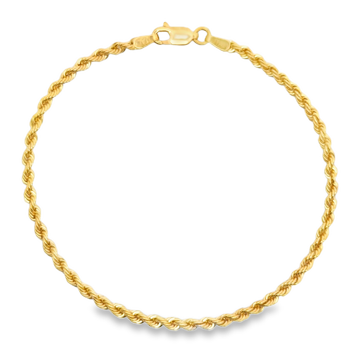 Yellow Gold Rope Chain Bracelet