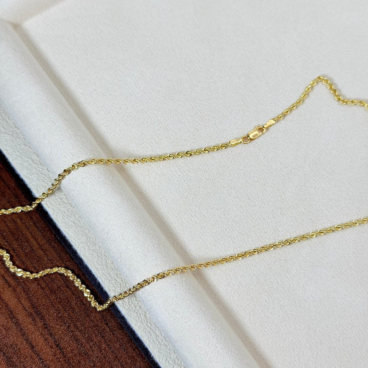 Yellow Gold Twisted Rope Chain Necklace